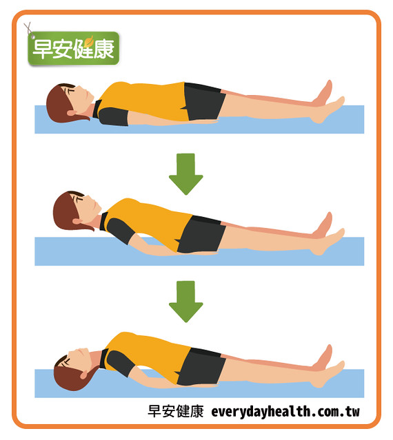 仰躺手撑背后撑地伸展前胸胸部颈椎预防肩颈痠痛