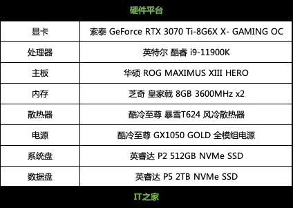 索泰 GeForce RTX 3070Ti-8G6X X-GAMING OC 体验