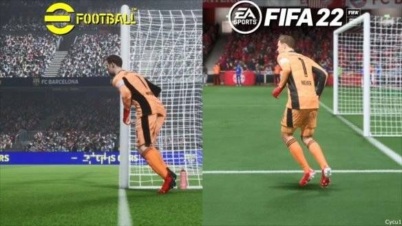 PS5平台《实况2022》vs《FIFA 22》：实机游玩视效