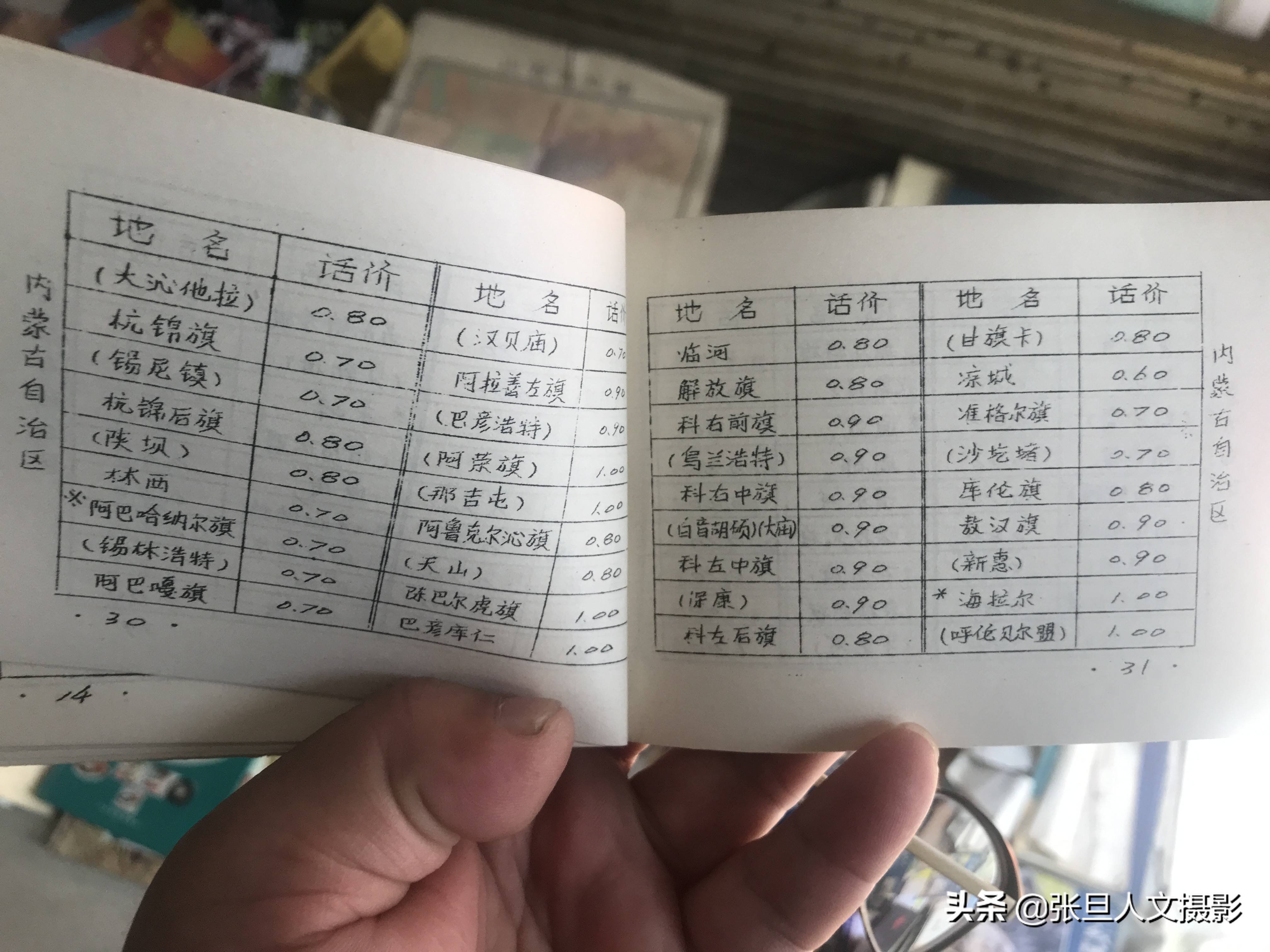 一本长途电话价目表 让00后的年轻人明白了过去打电话有多难