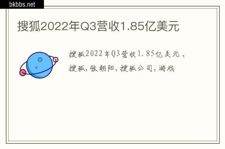 搜狐2022年Q3营收1.85亿美元