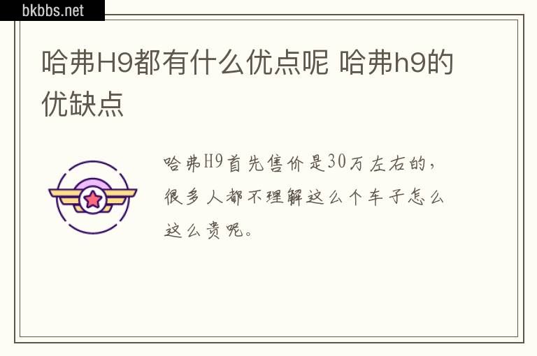 哈弗H9都有什么优点呢 哈弗h9的优缺点