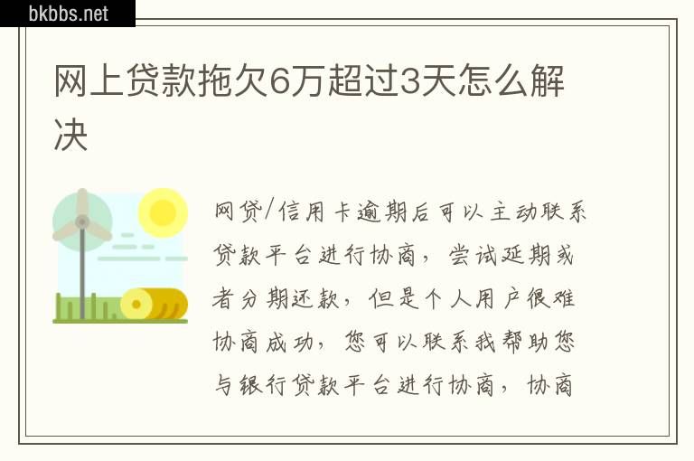 网上贷款拖欠6万超过3天怎么解决