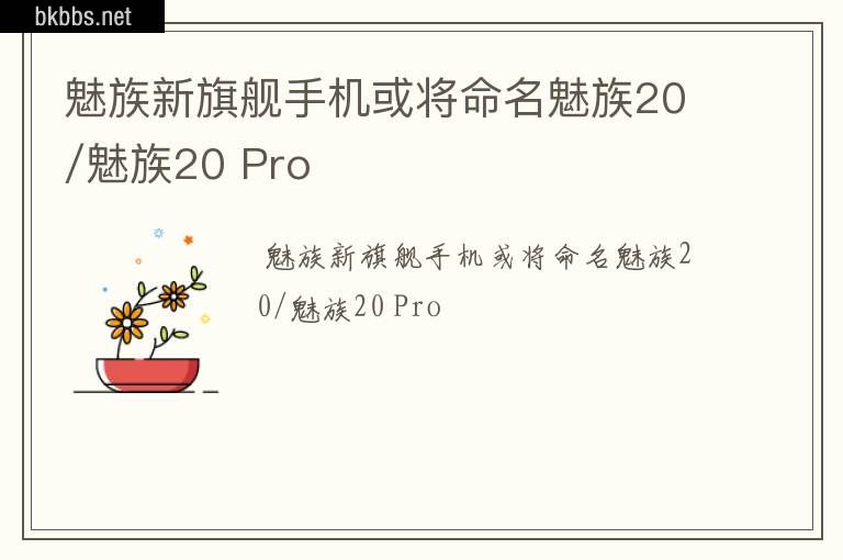 魅族新旗舰手机或将命名魅族20/魅族20 Pro