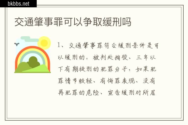 交通肇事罪可以争取缓刑吗