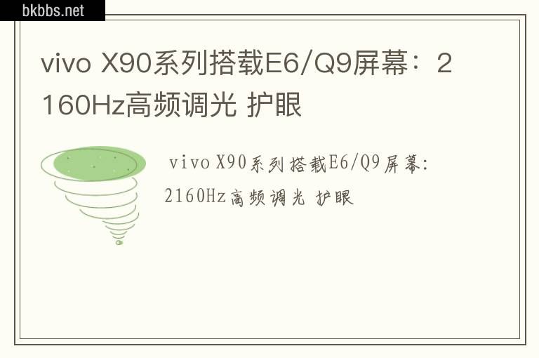 vivo X90系列搭载E6/Q9屏幕：2160Hz高频调光 护眼