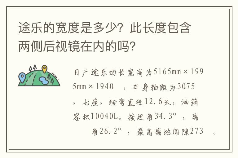 途乐的宽度是多少？此长度包含两侧后视镜在内的吗？