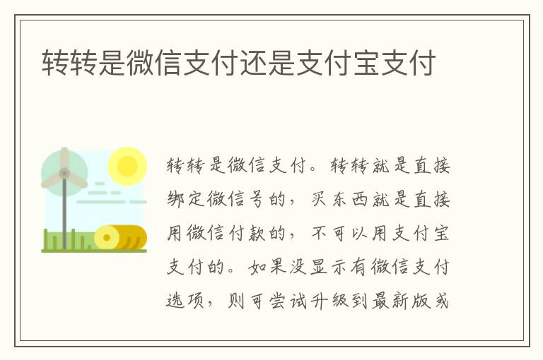 转转是微信支付还是支付宝支付