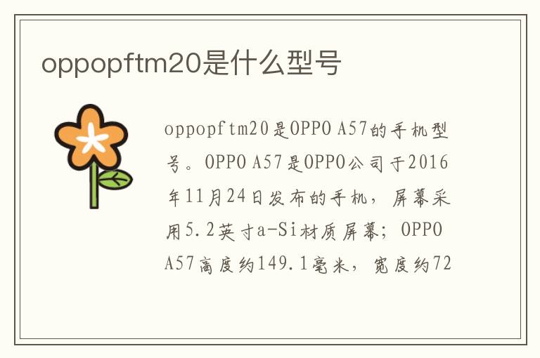 oppopftm20是什么型号