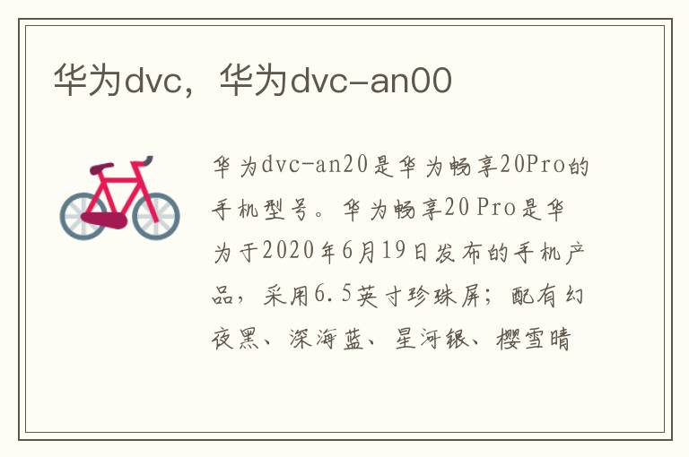 华为dvc，华为dvc-an00