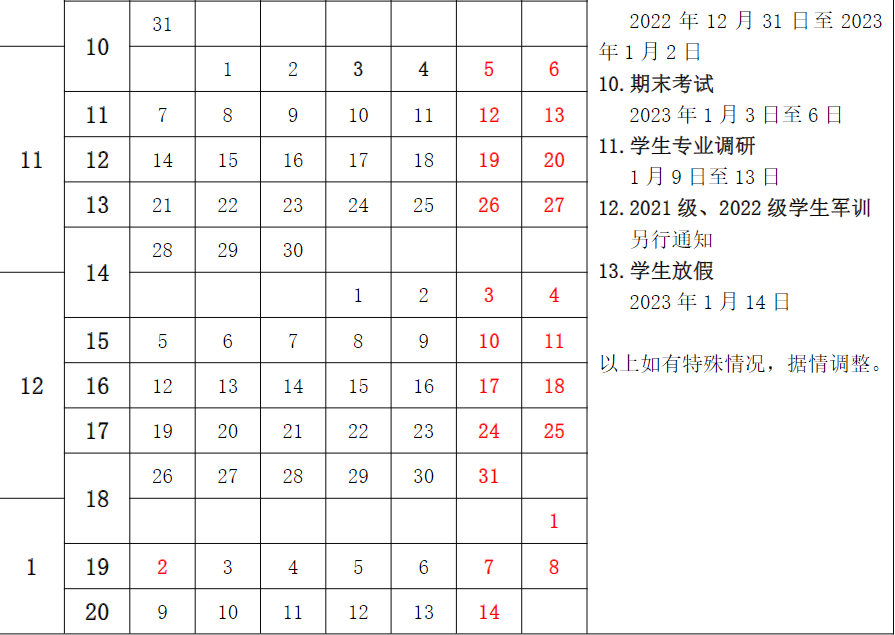 无锡商业职业技术学院寒假时间安排