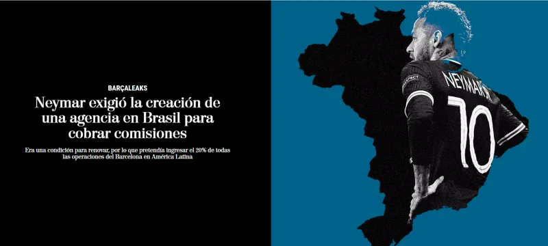 内马尔曾要求巴萨在巴西设立商业办事处,自己收取20%佣金
