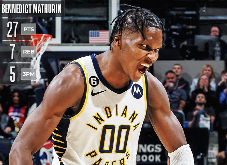 马瑟林在前三场比赛中场均可以得到24分6.3篮板2助攻